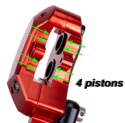 Комплект дисковых тормозов ZTTO 4-Piston Disc Brake Set красные