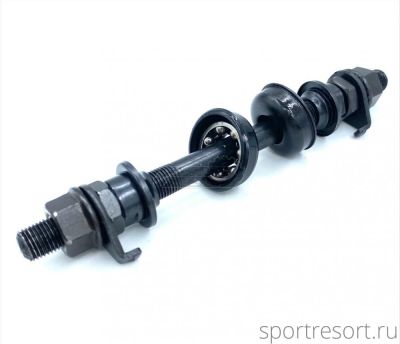 Ось для втулки передняя SF М9x145 мм (с подшипниками, под гайки)