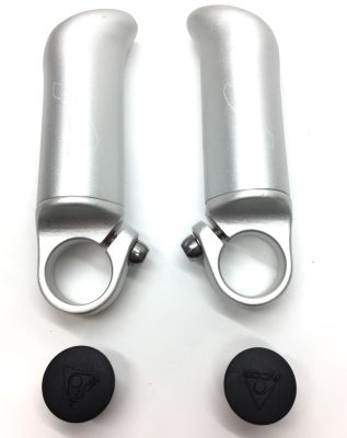 Рога на руль Acor ABZ-2401 3D Ergonomic (100 мм) серебристые