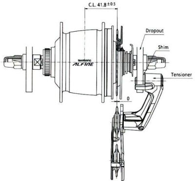 Натяжитель цепи Shimano Alfine CT-S500 черный