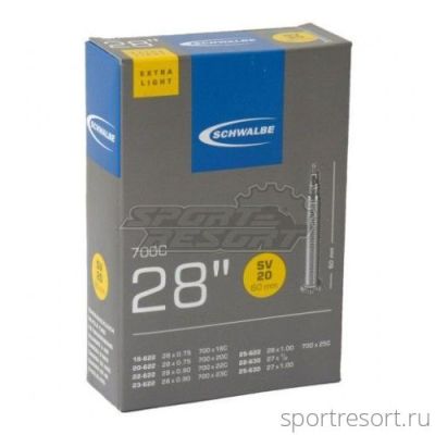 Велокамера Schwalbe 28 700x18-25C (18/25-622/630) F/V-60mm Extra Light SV20