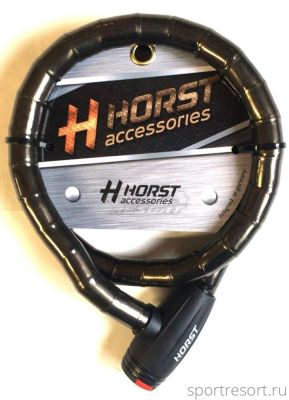 Велозамок HORST 18x1000 mm с ключом (черный) 09-100255
