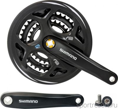 Система Shimano Altus FC-M311 7/8ск (Квадрат, 48/38/28T, 175mm, черная, защита)