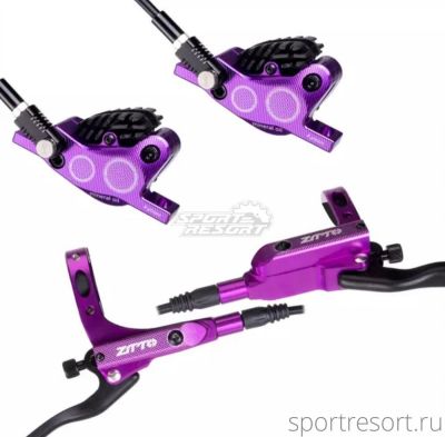 Комплект дисковых тормозов ZTTO 4-Piston Disc Brake Set фиолетовые