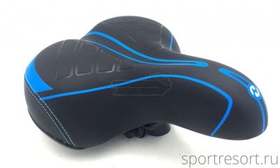 Седло HORST Comfor250х215mm черное с синим узором