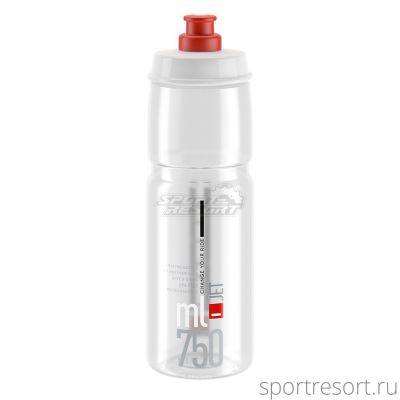 Фляга Elite JET 750 мл (прозрачная, красный рисунок) EL0190701