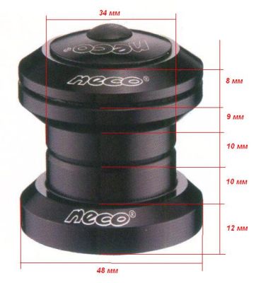 Рулевая колонка Neco H711AL (1-1/8") Gold