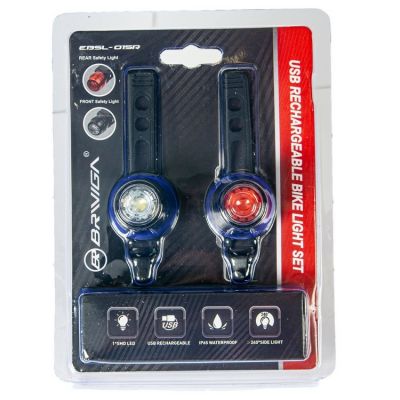 Комплект фонарей Briviga USB Bike Light Set EBSL-015F / EBSL-015R (10 lm) EBSL-015R