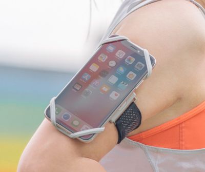 Крепеж для смартфона на руку BONE RUN TIE Black (размер L) 07-185020