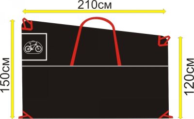 Чехол для велосипеда Veloangar №1 (без снятия колес) Черный с красными элементами Veloangar №1