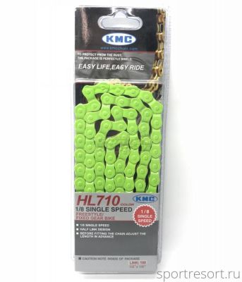 Цепь KMC HL710 1/8" (1ск,100зв) Green