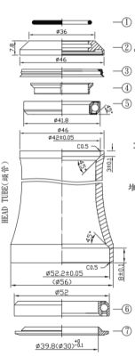 Рулевая колонка Neco H373 (1.5" - 1-1/8")