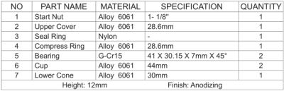 Рулевая колонка KENLI KL-B310 (1-1/8")