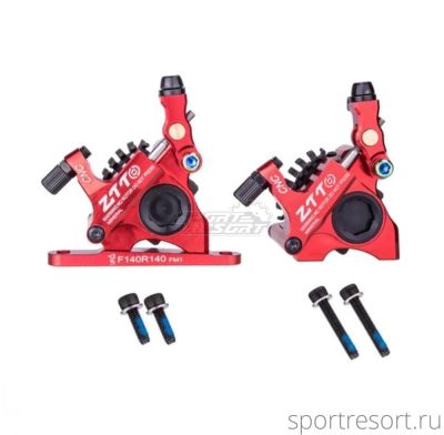 Комплект дисковых тормозов ZTTO Flatmount Disc Brake Set красные