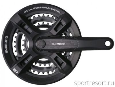 Система Shimano Tourney FC-M171 7/8ск (Квадрат, 48/38/28T, 175mm, черная, защита)