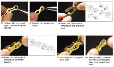 Замок цепи KMC MissingLink 10 sp Gold