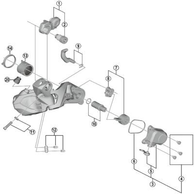 Кулачковый механизм Shimano Cam Unit Shadow RD+