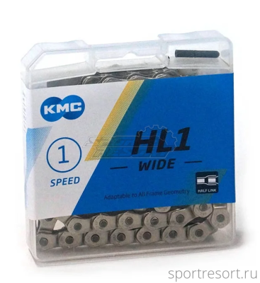 Цепь KMC HL1 Wide 1/8" (100зв,1ск) Silver
