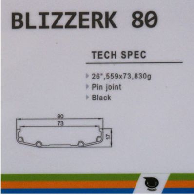 Обод Alexrims BLIZZERK 80 26" (559x73mm) 32H Fatbike