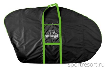 Чехол для велосипеда Veloangar №33 (с карманом под колесо) Черный с зелеными элементами Veloangar №33