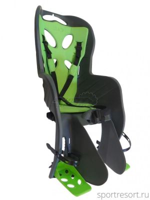 Детское велокресло NFUN CURIOSO DELUXE RACK темно-серое с зеленой вставкой 01-100088