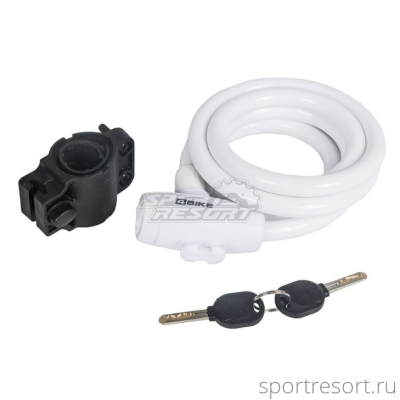 Замок 4Bike 12x1800 (ключ) белый ARV-588-WHT-1800