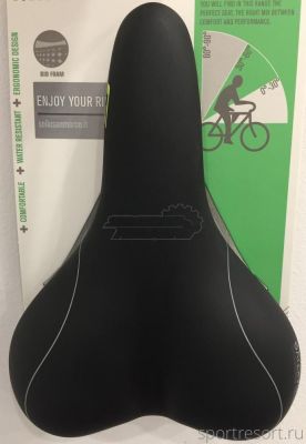 Седло Selle San Marco Siena Glamour Granville Wide (женское) Black/Lime Logo