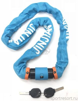 Велозамок цепь 4Bike 6x1000 мм (ключ) синий ARV-605-BLU