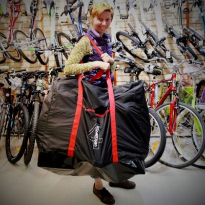 Чехол для велосипеда Veloangar №4 (для складных) Черный с красными элементами v4-black-red