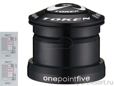 Рулевая колонка Token TK154R2 (1.5" - 1-1/8")