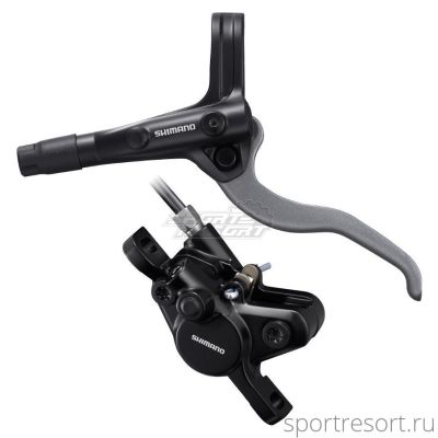 Тормоз дисковый Shimano MT400 передний (1000мм, черный, серая ручка)